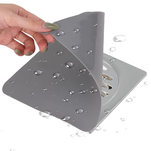 Tapón de ducha antiolor, 2 unidades de silicona gris 20x20, ideal para el desagüe del baño, solución eficaz contra los malos olores, protección duradera de tu sanitario