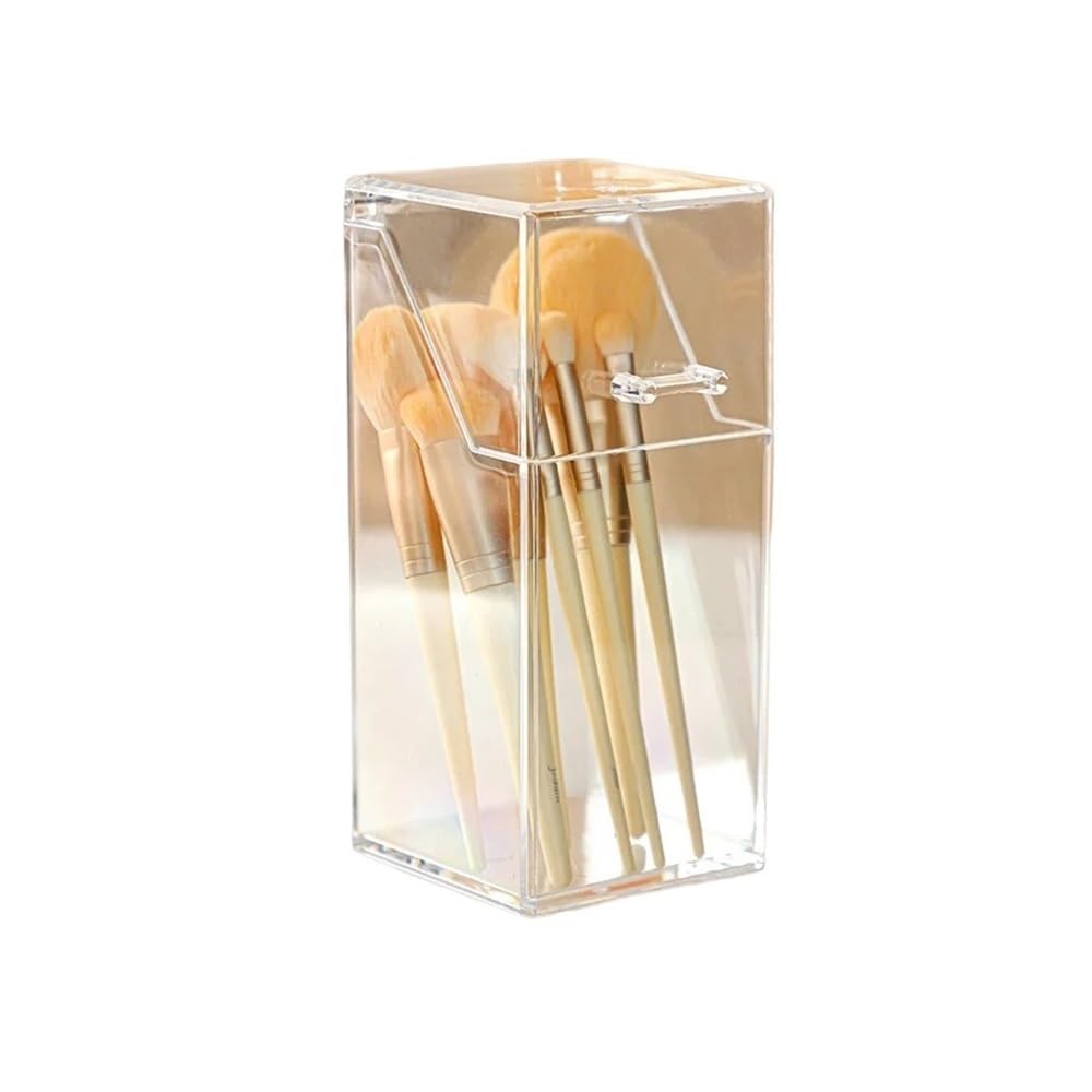 LIANXIBAG 2Pcs Transparent Makeup Brush Storage Box, Multifunctional Durable Organizer Rack For Vanity Bathroom