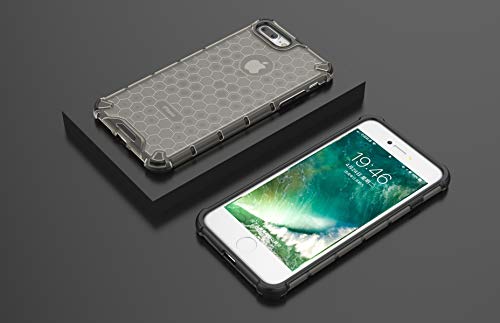 Image of Glasgow Back Case Cover Compatible with Apple iPhone 7 Plus (Honeycomb Pattern) - Black