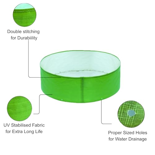 Image of Premium HDPE UV Stabilised Grow Bags 18x6 Inch (Pack of 3) | 260 GSM Heavy Duty Round Planter Bags | Reusable Fabric Pots for Terrace, Balcony & Vegetable Gardening