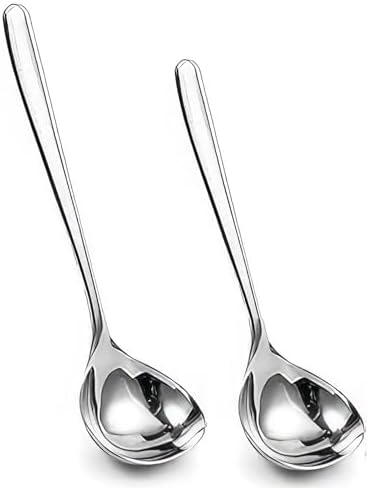 Louche à soupe en acier inoxydable - Ustensile de cuisine - Ustensile de cuisine - Outil de cuisine - Cuillère à soupe - Cuillère de cuisine avec poignée ergonomique sous vide pour