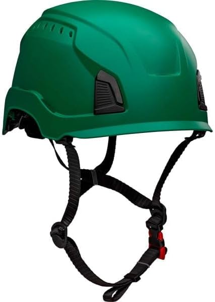 B3186913 Traverse Industrial 4-Point Chin Strap Vented Climbing Helmet Dark Green