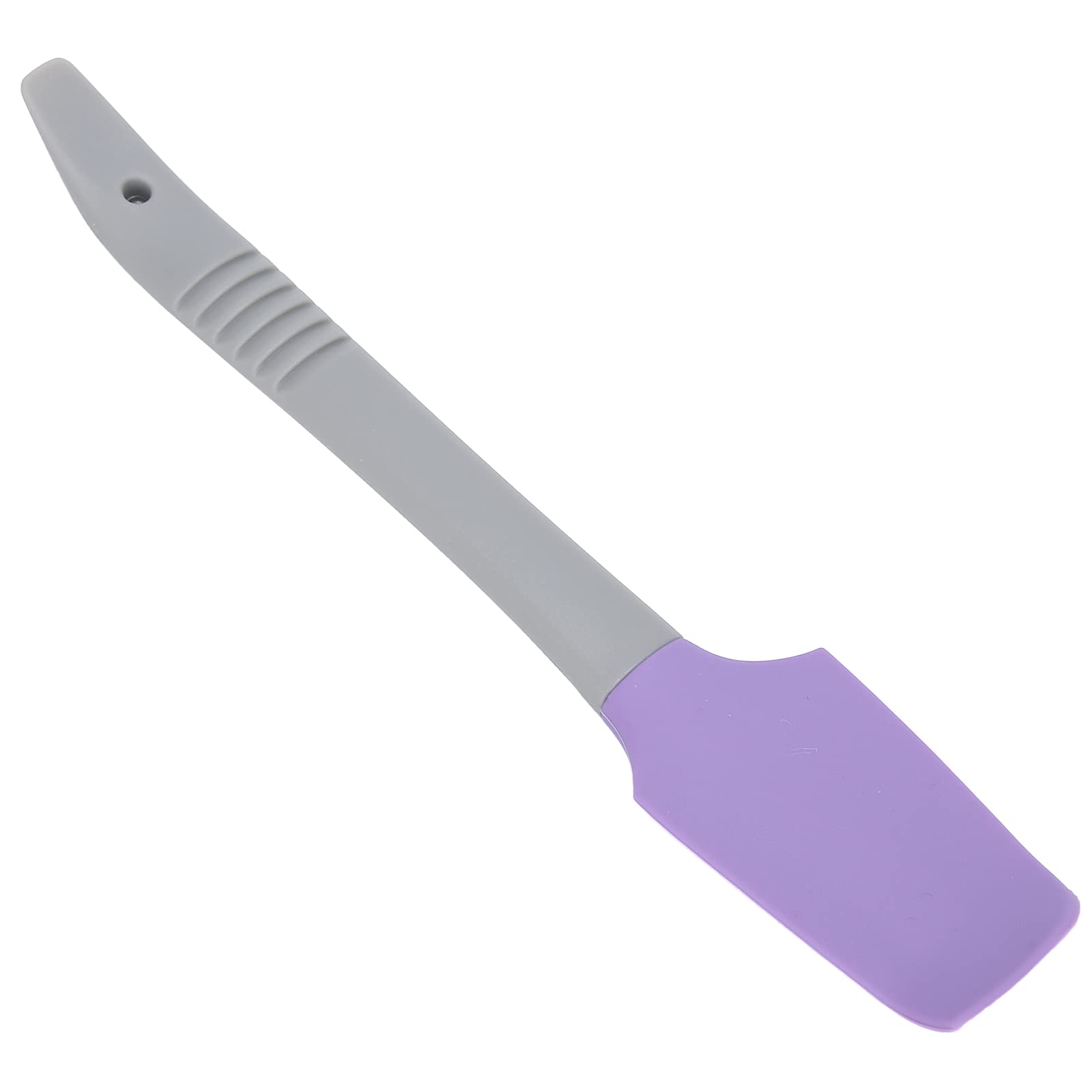 Łopatka do wosku z wiszącym otworem, wygiętą główką, silikonowa, purpurowa