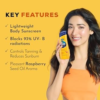 Joy Hello Sun Body Sunscreen Lotion SPF 20 PA++ (300ml x 2) For Tan Control & Body Moisturization | Lightweight, Zero White Cast & Easy Absorption | For Normal to Oily Skin