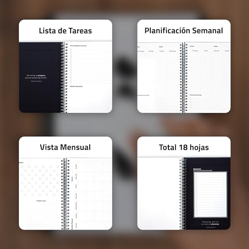 InfiniteBook Planner Kit de Iniciación - Cuaderno Planificador de Pizarra Reutilizable A5 con Kit de Limpieza, Bolígrafo y Soporte Para Boli Autoadhesivo - imagen 3