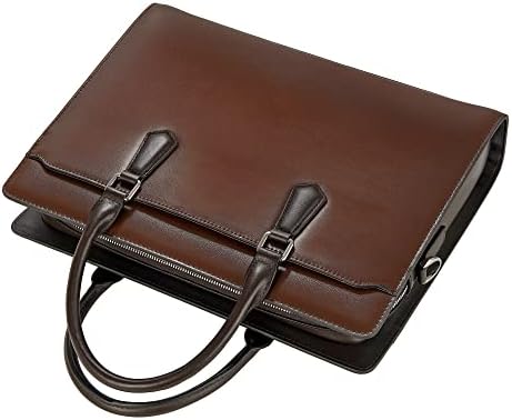 Briefcase for Men Genuine Leather Computer Laptop Bag Business Shoulder Bag that Fits 14 Inch…