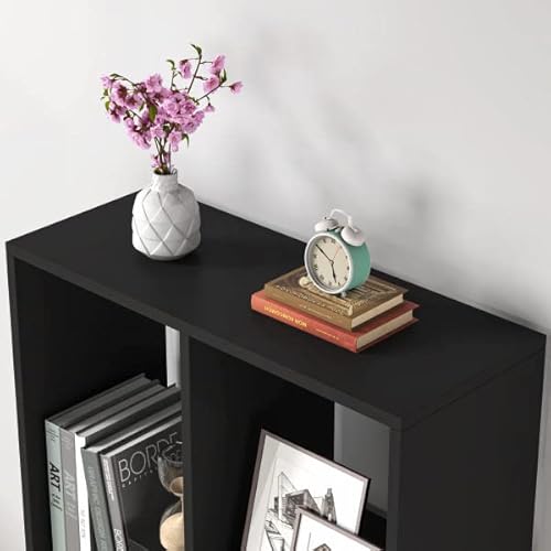 Itusut Geometric Bookcase, Wood Black Bookshelf 8-Tier, Modern Freestanding Decorative Storage Shelving Display Shelves, Multifunctional Etagere Bookshelves For Bedroom Living Room Entryway Hallway #TOP5
