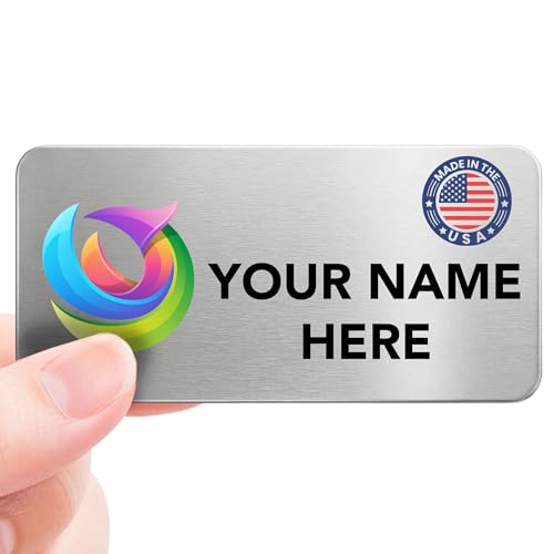 Custom Metallic Name Tag Badge - 1.5