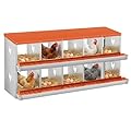 10 Compartment Nesting Boxes for Chickens, Chicken Nesting Box to Protect Eggs, Chicken Laying Boxes, Easy to Clean and Install