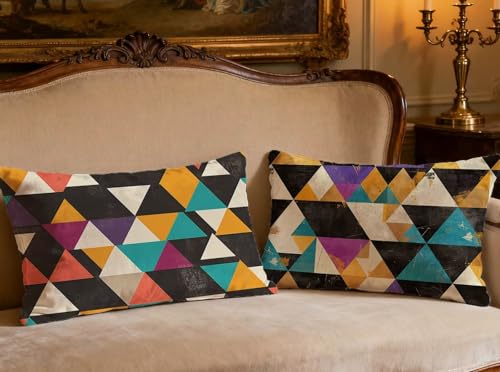Housse de coussin velours 60x90cm chic géométrique lot de 2 collection 2026 - 2