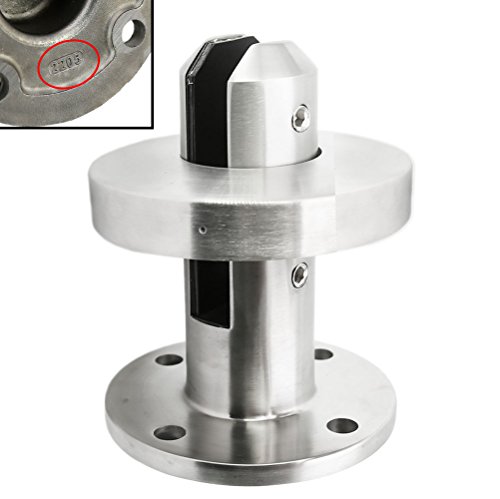 Stainless Steel 2205 Grade Round Frameless Swimming Pool Windscreen Glass Clamp Railing Spigot For 3/8"-3/4" Glass, Brush Finish (Rdms160Rs) #TOP2