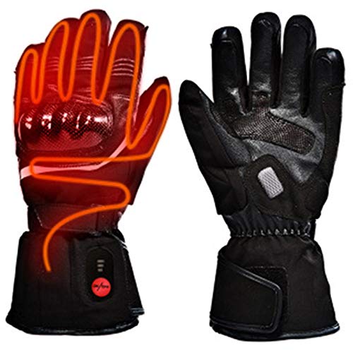 ZLYJ Guantes Calefactables, 3.7V Guantes 3 Modo Térmicos Eléctricos Guantes, Invierno Calefactados Recargables Guantes, para Deportes al Aire Libre Esquí Caza Pesca Equitación Black,S