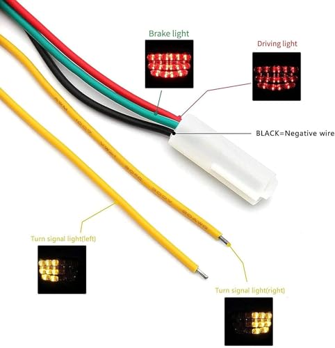 Image of MZS Motorcycle Tail Light LED Turn Signal Integrated for YZF R6 2008-2016 | Rear Blinker Running Taillight Assembly, Stop Brake Light, Waterproof Dustproof Smoke Lens, Amber Red Dual Color Lamp