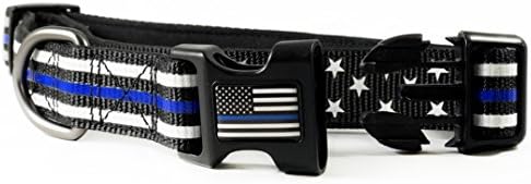 Dog Collar - Thin Blue Line (2 Styles Available) (Small, Stars & Stripes)