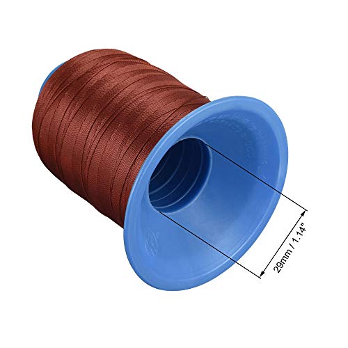 uxcell Hilos de coser de poliéster bonded 610 yardas 420D/0.45 mm hilo extra fuerte para tapicería para coser a mano y máquina (Marrón oscuro, 2 piezas) miniatura 4