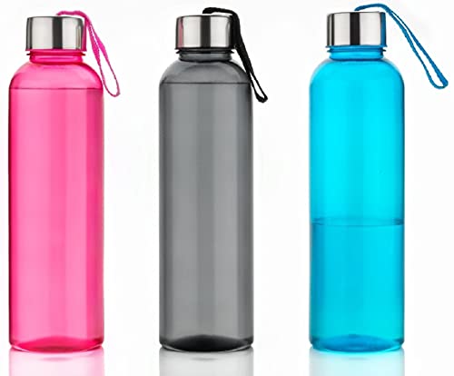 Image of Plastic Water Bottle Set with Steel Finish Cap (6)