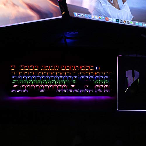 Qisan Mechanical Gaming Keyboard Full Size 104 Keys US Layout Wired Red Switch Backlit Keyboard with Black Color - Image 5