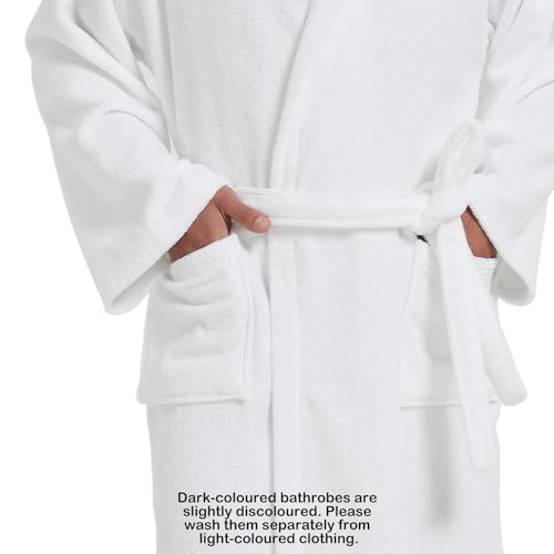 Image of Mens Robe with Hood-Classic Terry Cloth Bathrobe for Men,Soft Knee Length Bathrobes
