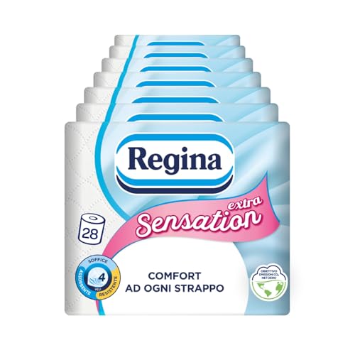 Regina Sensation Extra, 28 Rotoli di Carta Igienica a 4 Veli