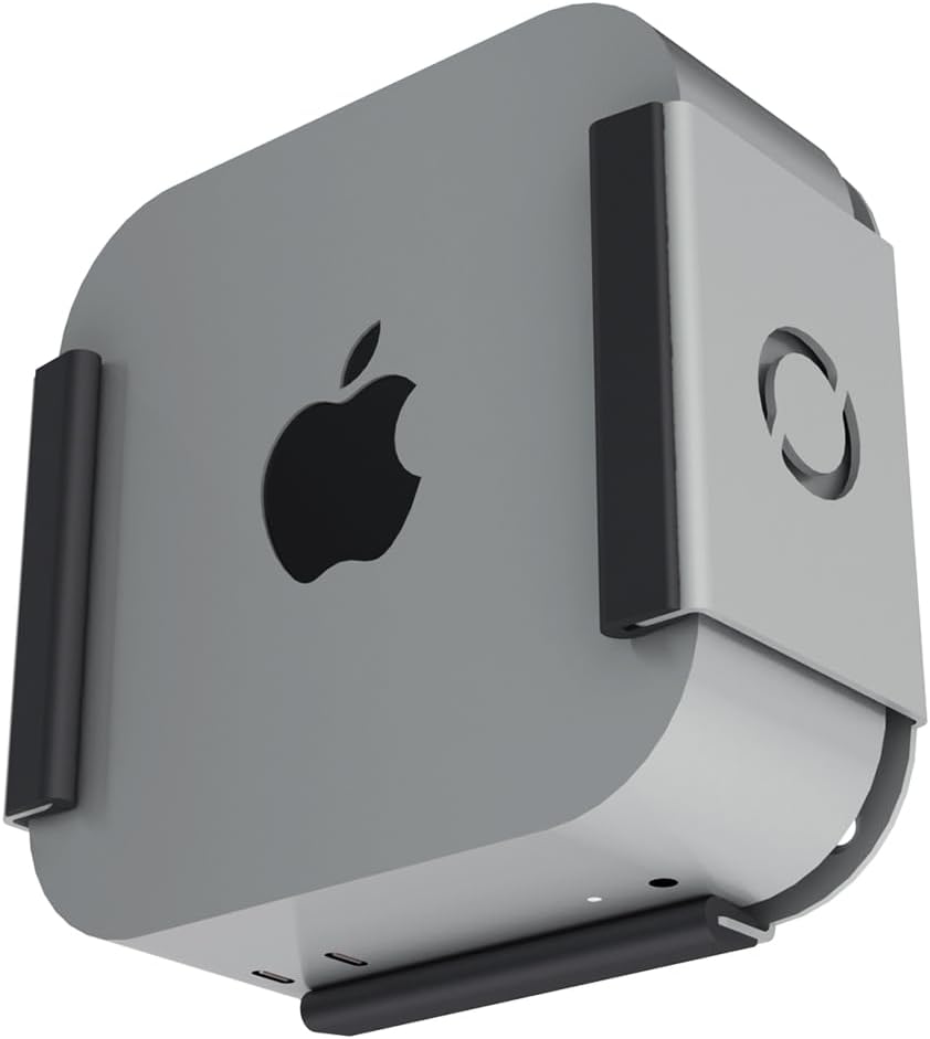 Oeveo Mac Mini M4 Mount Aluminum Mounting Bracket for Apple Mac Mini M4 Wall, Under Desk & VESA Mount Compatible Silver