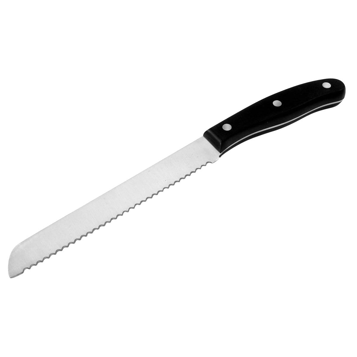 Fackelmann 43802 Couteau à Pain Nirosta-​Fit 31cm en Pom/​INOX, Acier Inoxydable, Noir/​Argent, 31 x 5 x 2 cm