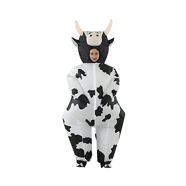 Rhythmarts inflatable costume cow costumes fancy dress cosplay blow up jumpsuit christmas halloween costumes for adult - image 4