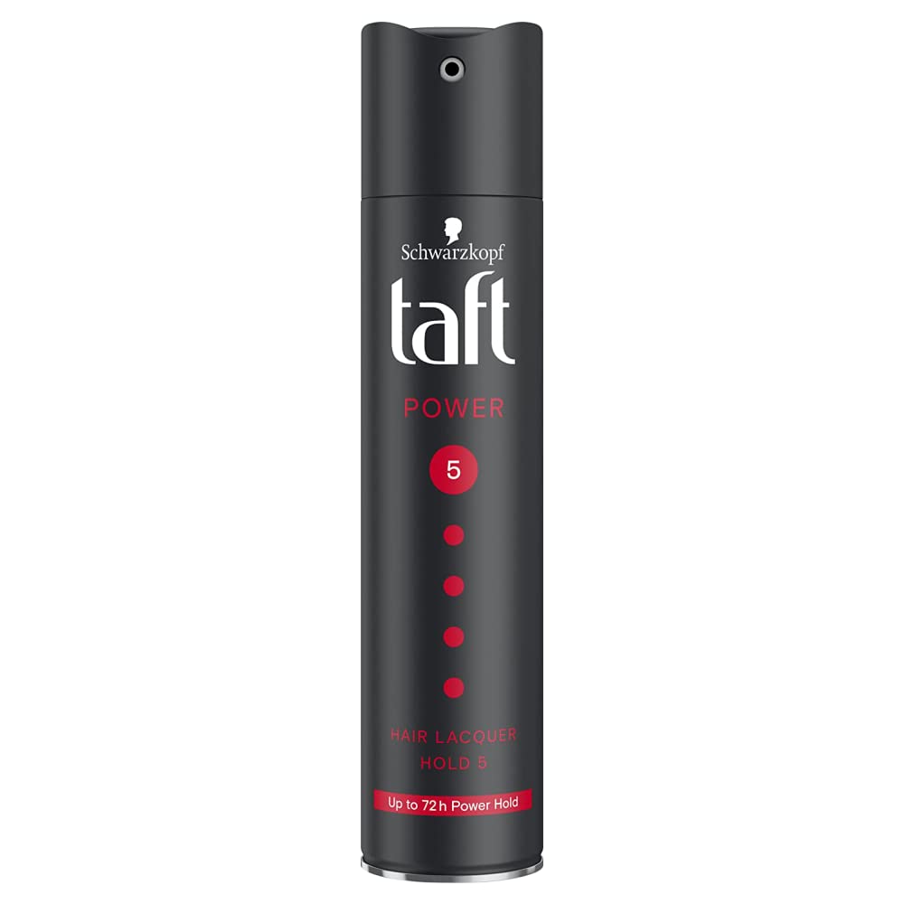 Schwarz Kopf Taft Power 5 Hair Spray Lacquer Hold Up To 72 Hours Power Hold | No Residues | No Weighting Down (250 ML)
