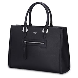 David Jones – Dames Handtas Groot – Tote Shopper PU Leer – Elegante Hengseltas Grote Capaciteit – Veel Vakken Zakken Schoudertas Crossbodytas – School Werk Business Kantoor – Zwart