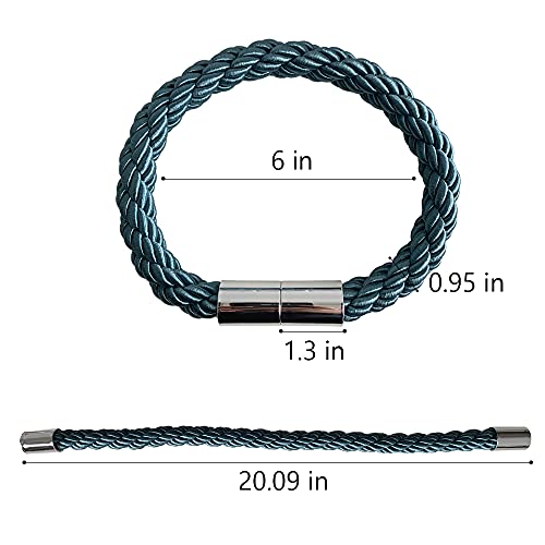 Cawanfly Magnetic Curtain Tiebacks Decorative Window Drapery Holdbacks, 2 Pack Window Drape Weave Tie Back Holders For Blackout Sheer Window Treatment (Lake Blue, 20Inch) #TOP6