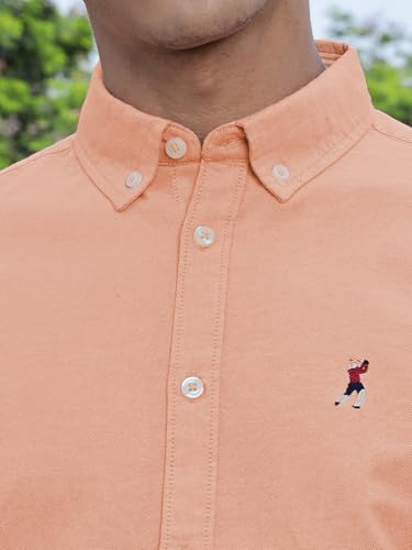 Image of Thomas Scott Men's Cricket Club Collection Classic Regular Fit Twill Shirt | 100% Cotton Long Sleeve Solid Shirt with Button Down Collar (Available in Plus Size)