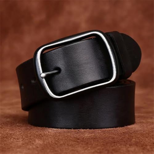 3.8cm Solid Cowhide Leather Belt with Stainless Steel Buckle for Men’s Jeans2