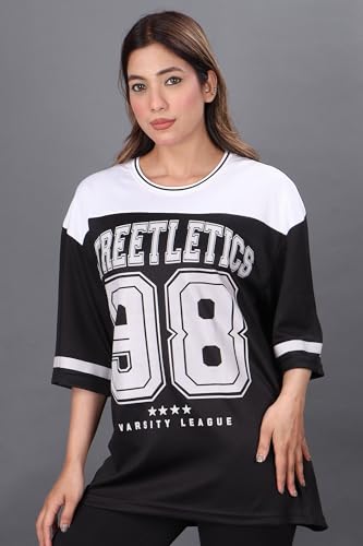 Image of Amazon Brand - INKAST Unisex Oversized T-Shirt | Sportwear | Contrast Sleeves | Drop Shoulder Baggy Fit | Graphic Print | Activewear for Gym,Training & Street Style
