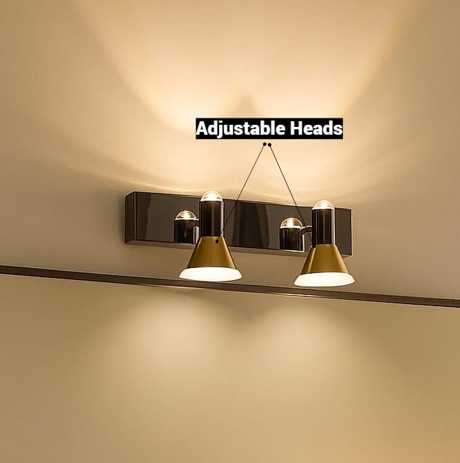 Image of FILLISKA 3 in 1 Double Wall spot /Picture /Display /Mirror Light with Adjustable Head and Colour Changing Function (BlackGold-6357)