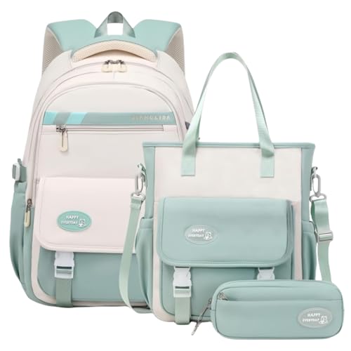 Sac à dos d'école 3 pièces fille garçon grand sac étudiant ado cartable scolaire
