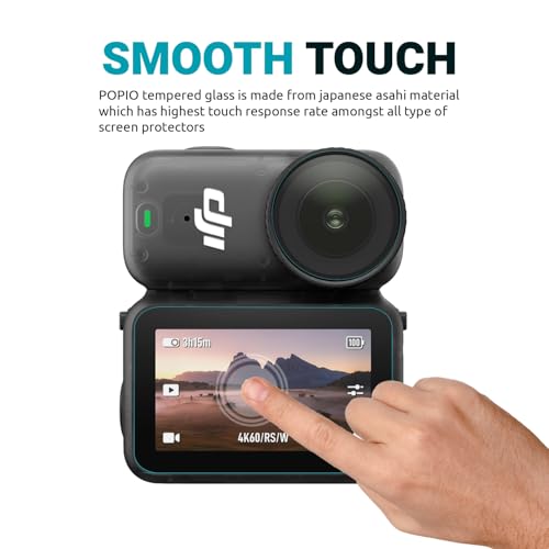 Image of POPIO Military-Grade Gorilla Tempered Glass Compatible for DJI Osmo Nano Action Camera Screen Tempered Glass | Edge-to-Edge Coverage | Pack Of 2