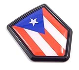Calcomanía 3D con escudo negro de la bandera de Puerto Rico para coche o bicicleta