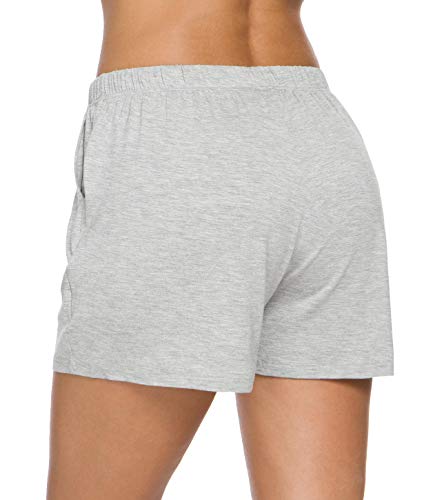 Amvelop Women Pajama Bottoms Sleep Shorts With Pockets Grey M #TOP2