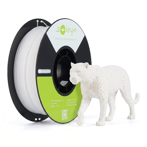 Creality Soleyin PETG Filament White 1.75mm 1KG, 74Mpa Toughness & Waterproof 3D Printing Material, Clog-Free 190-230°C 