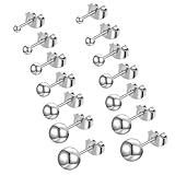 7 Pairs Stainless Steel Round Ball Stud Earrings Set Silver Stud Earrings for Women Girls Cartilage Earrings Hypoallergenic Ball Earring Ear Studs Men Jewellery with Sizes 2-8mm Gift for Women & Men