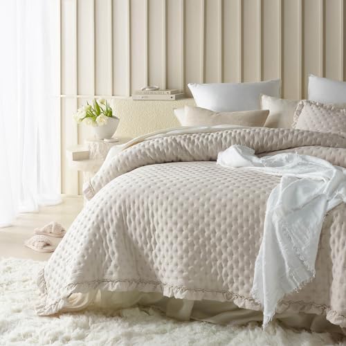 ROOM99 Molly Elegante Colcha en Beige 220 x 240 cm Manta versátil como Colcha para Cama o Sofá, Ideal como Colcha para Cama y Sofá - imagen 2