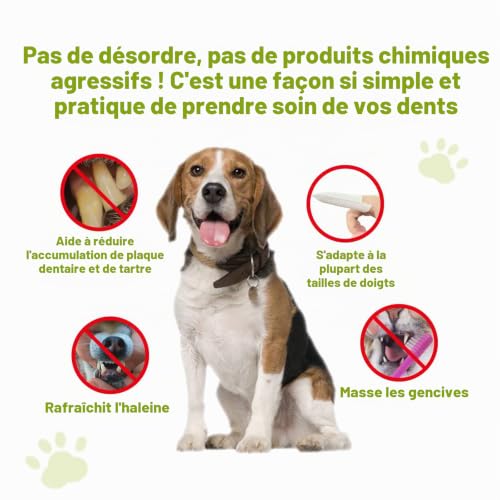 DR. EASY Breath Freshener Lingettes dentaires pour Les Doigts 80ct pour Chien et Chat, Aider à essuyer la Plaque et Le tartre, sans Produits Chimiques agressifs ajoutés sans Formule de Brosse – vue 4
