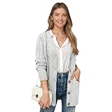 Women's Cable Knit Cardigan - Open Front...