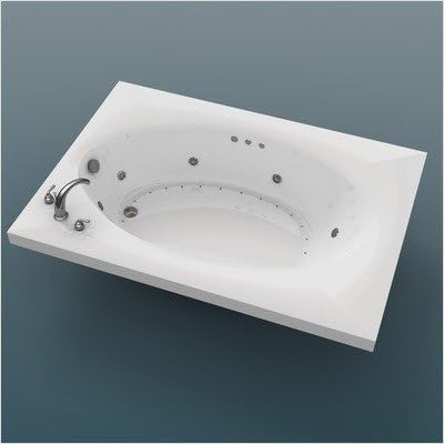 Bermuda 43 x 84 x 23" Rectangular Air and Whirlpool Jetted Bathtub Color/Trim / Tile Flange / Front Skirt / Drain: White / Brushed Nickel / Yes / No / Right