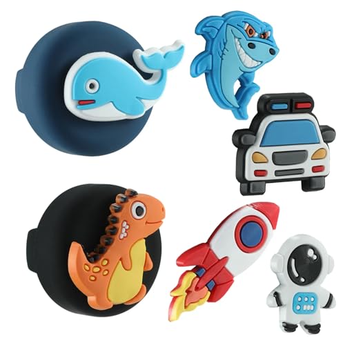 Dingfeiyu Airtag Hülle für Kinder Schuhe Versteckt Halter für Kinder-Schnürsenkel GPS Tracker Halterung Schuhsohle 2 Silikon Schutzhülle und 6 Cartoon-Muster für AirTag