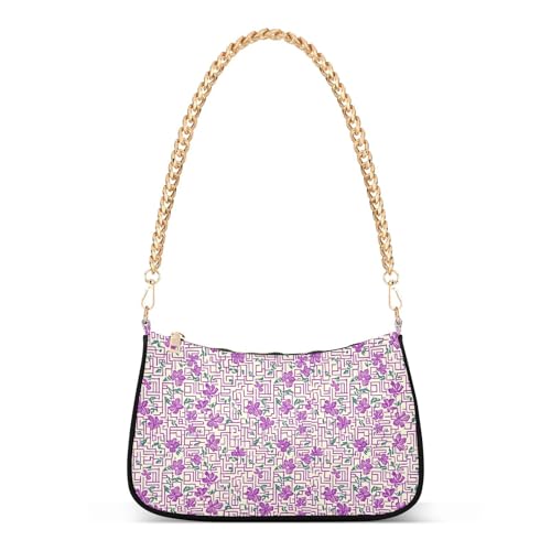 Sac à bandoulière motif géométrique abstrait violet pour femme chic et tendance actuelle