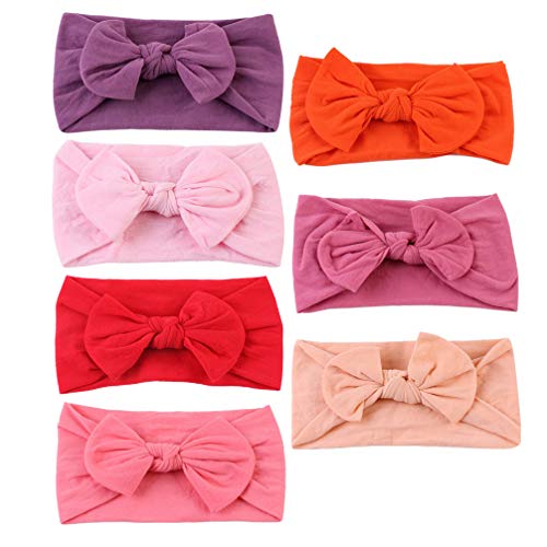 7 arcos para bebês KESYOO, turbante, faixa de cabelo macia para meninas, faixa de cabelo elástica co