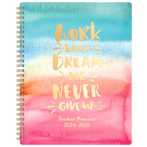 Teacher Planner 2024-2025 - Planner for Academic Year, Jul 2024 - Jun 2025, 8" x 10", Lesson Plan Organizer, Flexible Colorful Hardcover with Twin-Wire Binding