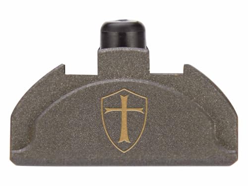NDZ Performance Grip Plug for Glock Gen 4-5 with Backstrap – Heavyweight Brass – Fits G17 G19 G22 G23 G31 G34 G45 G47 – Cerakote Tungsten Finish, Knights Templar Shield – Made in USA