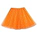 Tutu Skirts for Women Elastic Waist 3 Layered Tulle Dress for Girls Sequin Puffy Running Skirt Underskirt Orange