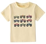 Chipeler Kids Summer Short Sleeve Shirts Boys Monster Truck Printed Pattern Tops Tee Baby Cotton Crew Neck...